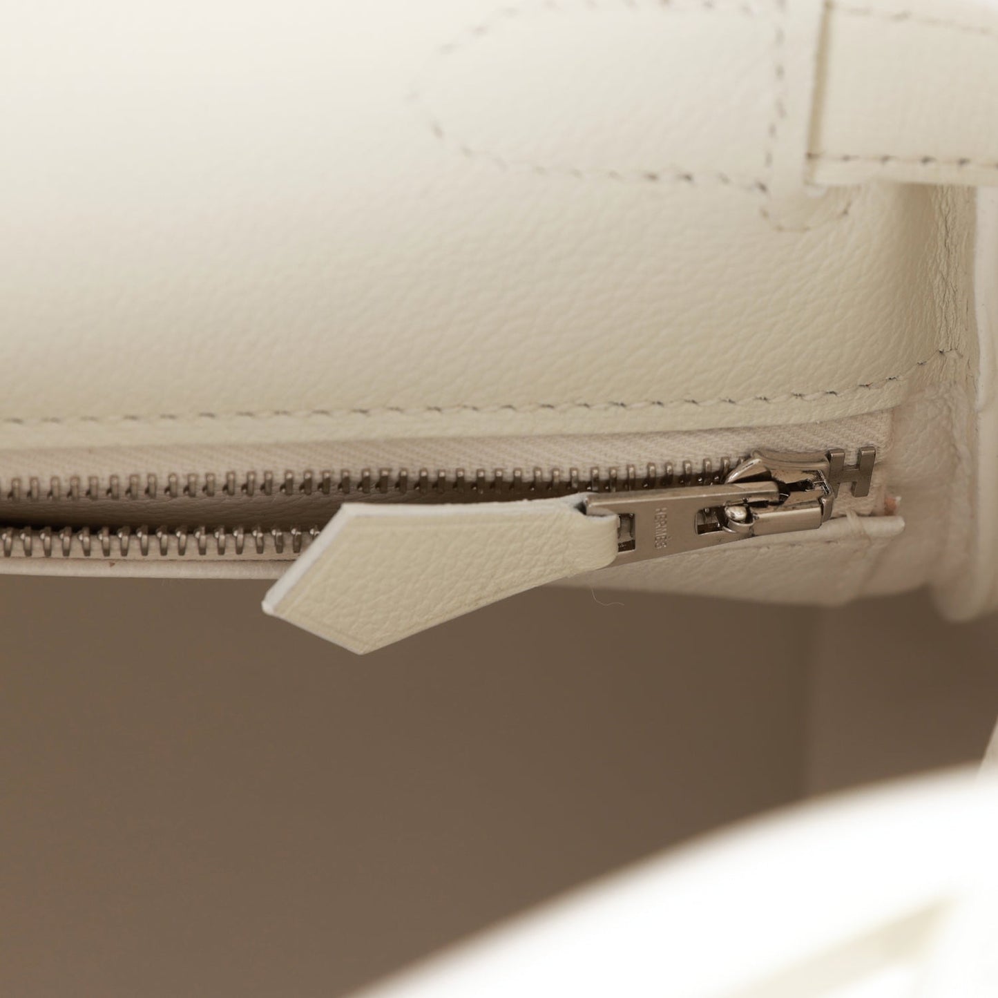 Luxury Hermes Kelly Retourne 28 White Evercolor Palladium Hardware