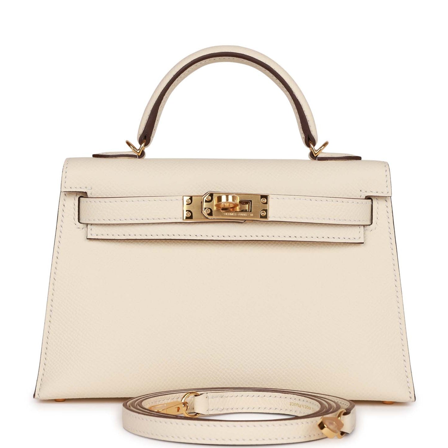 Luxury Hermes Kelly Sellier 20 Nata Epsom Gold Hardware