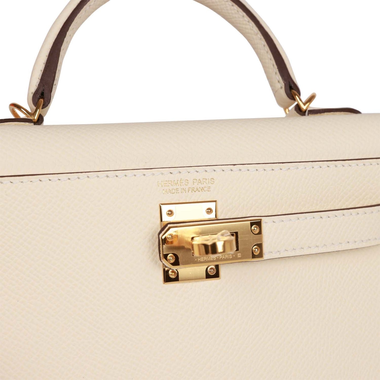 Luxury Hermes Kelly Sellier 20 Nata Epsom Gold Hardware