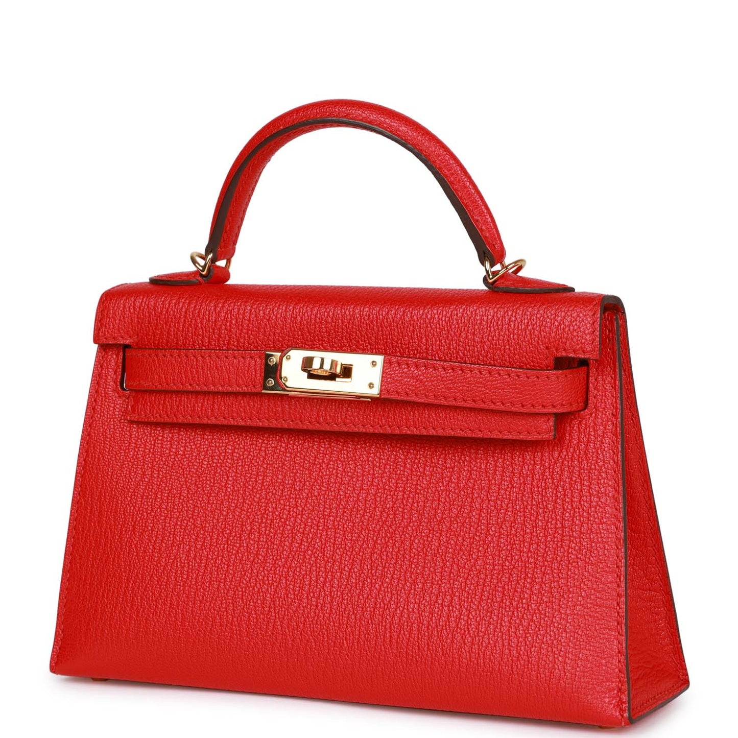 Top Quality Luxury Hermes Kelly 20 Rouge de Coeur Chevre Mysore Gold Hardware