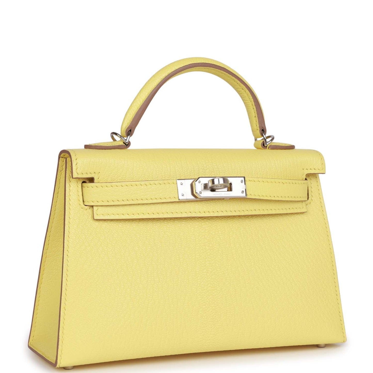 Luxury Hermes Kelly Sellier 20 Limoncello Chevre Palladium Hardware
