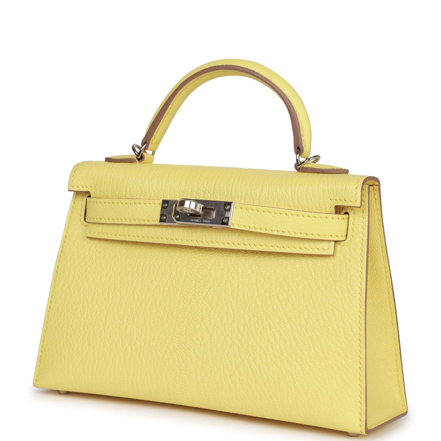 Luxury Hermes Kelly Sellier 20 Limoncello Chevre Palladium Hardware