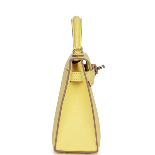 Luxury Hermes Kelly Sellier 20 Limoncello Chevre Palladium Hardware