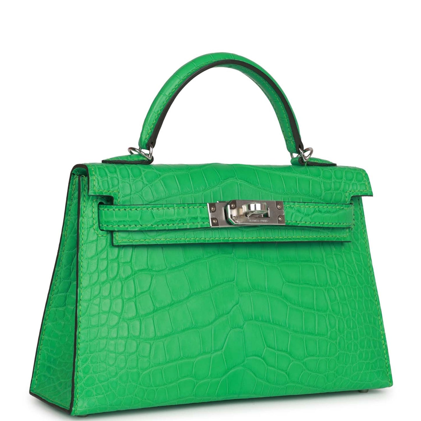 Luxury Hermes Kelly Sellier 20 Vert Comics Matte Alligator Palladium Hardware