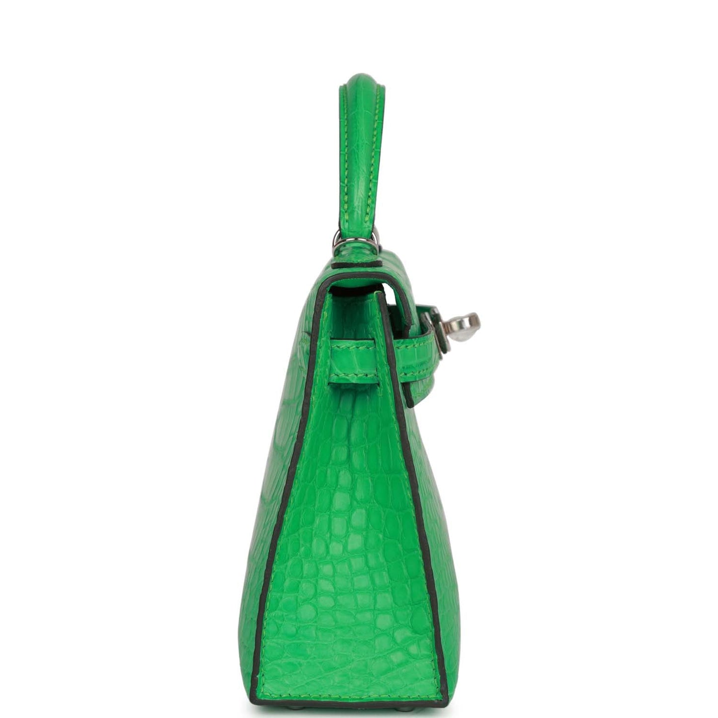 Luxury Hermes Kelly Sellier 20 Vert Comics Matte Alligator Palladium Hardware