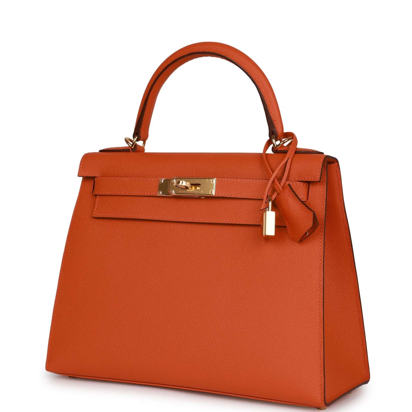 Luxury Hermes Kelly Sellier 28 Orange Epsom Gold Hardware