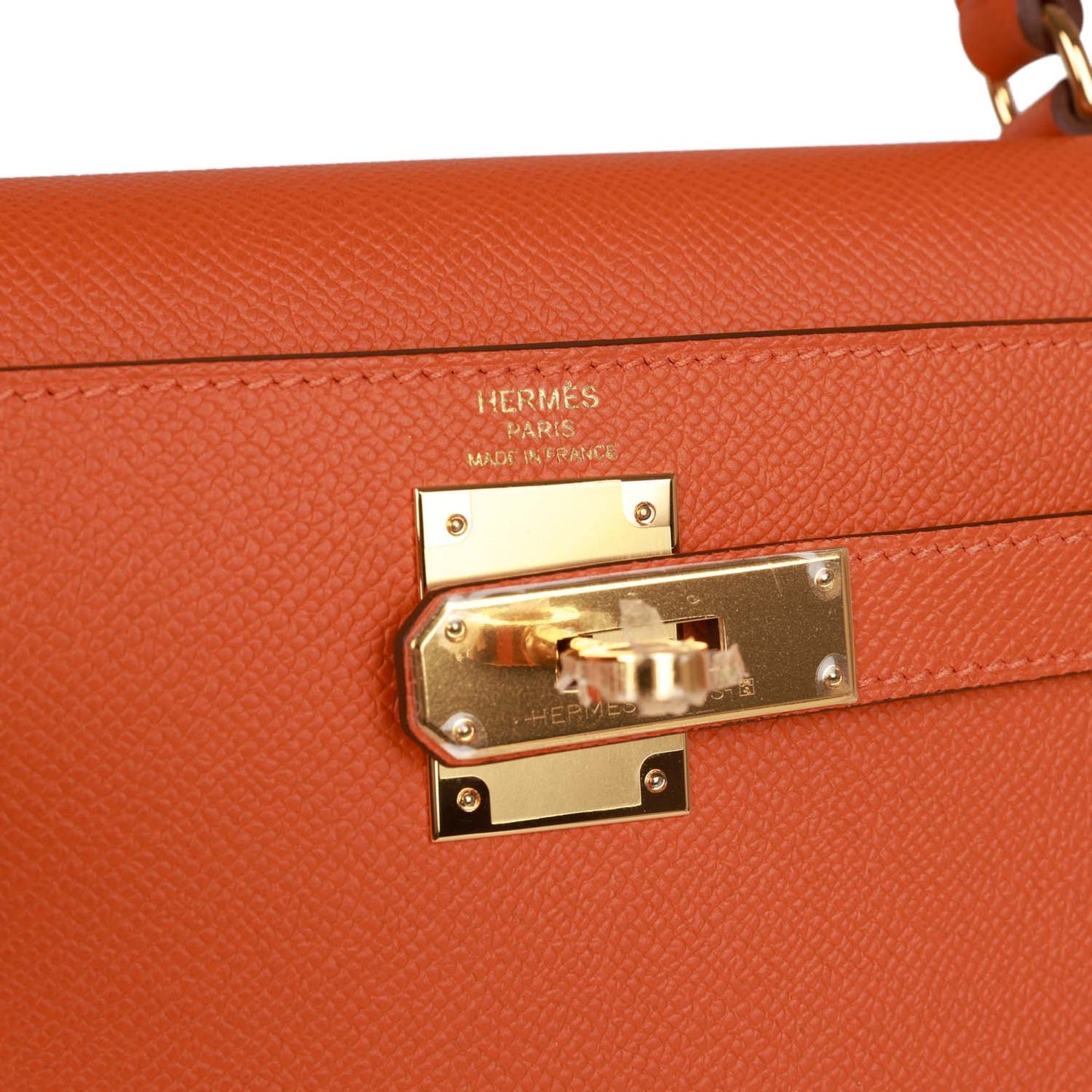 Luxury Hermes Kelly Sellier 28 Orange Epsom Gold Hardware