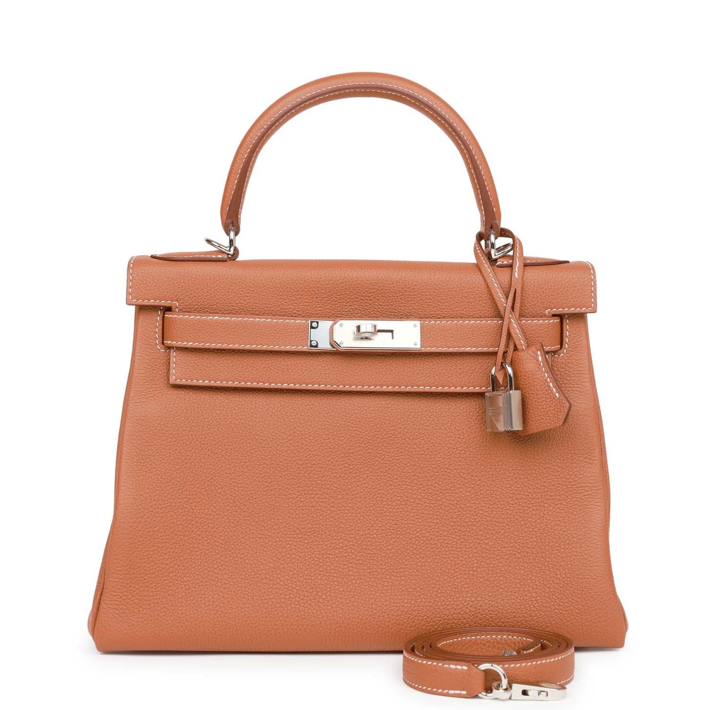 Luxury Hermes Kelly Sellier 28 Gold Togo Palladium Hardware