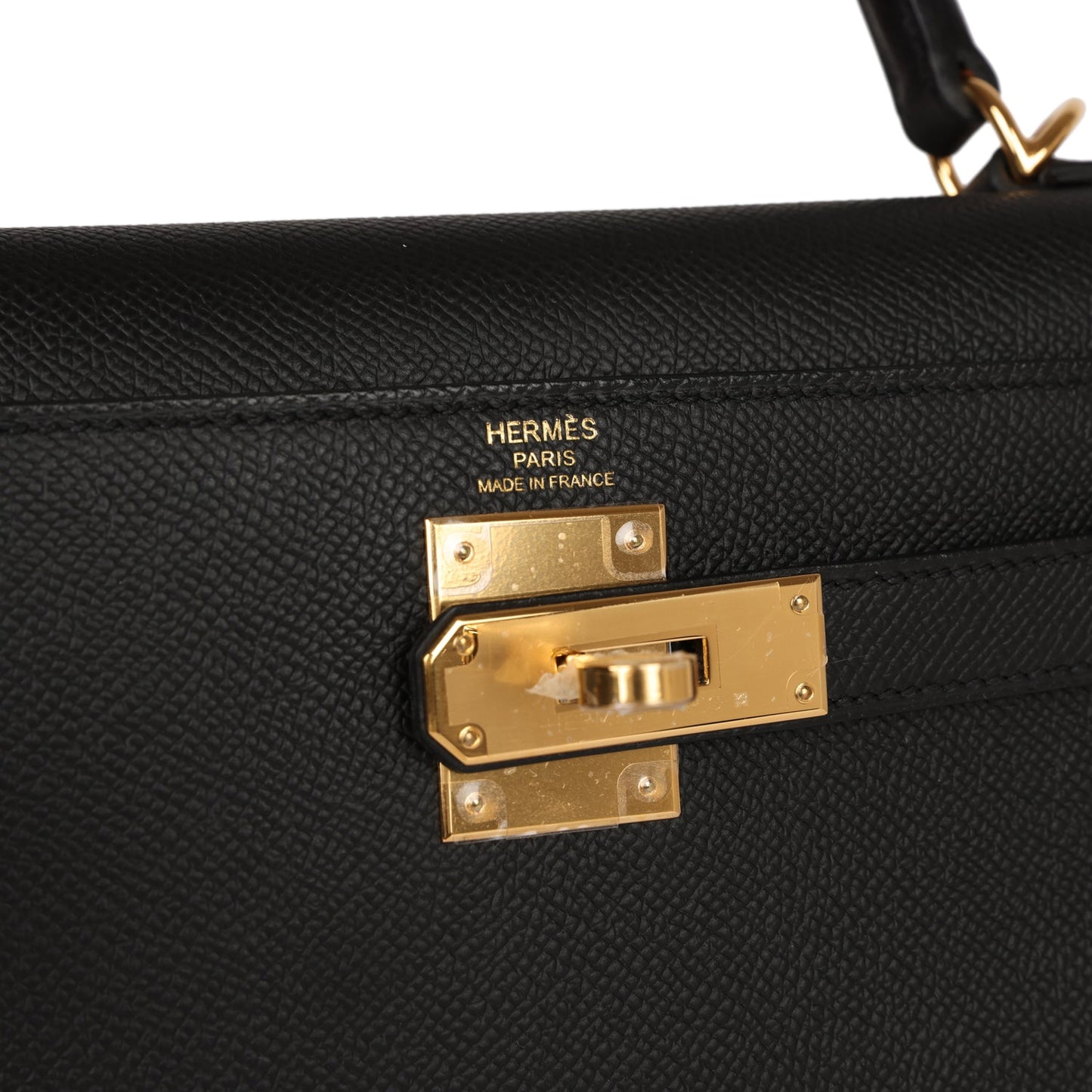 Luxury Hermes Kelly Sellier 28 Black Epsom Gold Hardware
