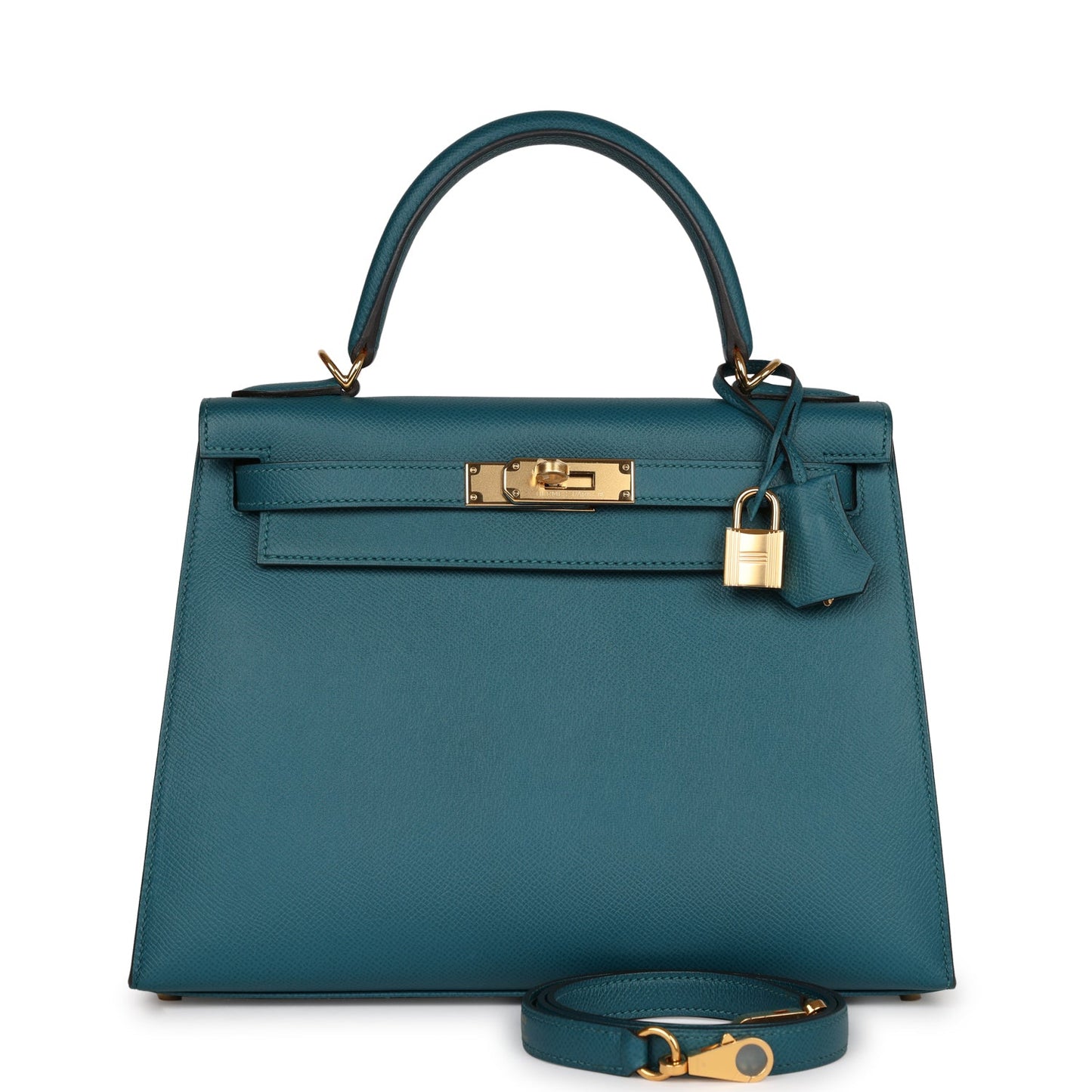 Luxury Hermes Kelly Sellier 28 Vert Bosphore Epsom Gold Hardware