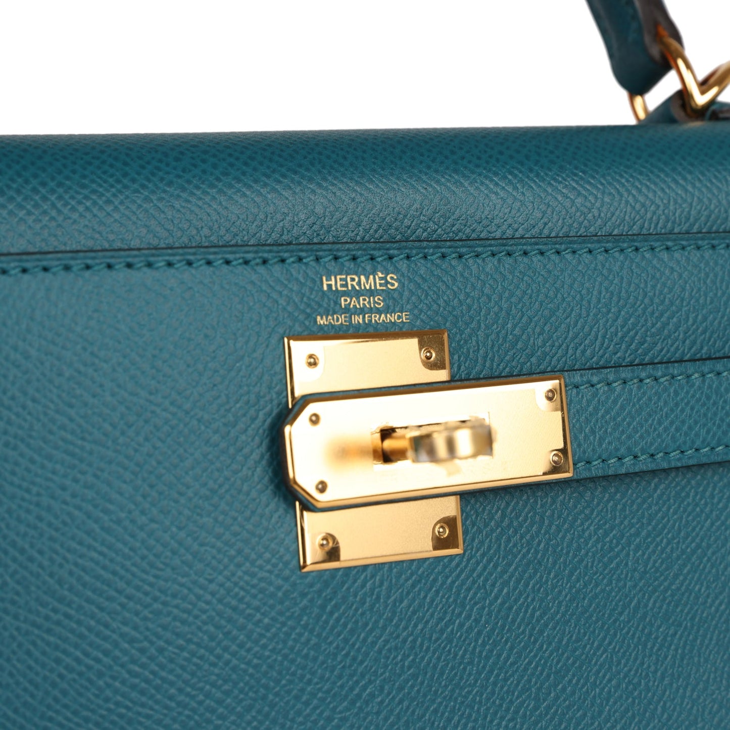 Luxury Hermes Kelly Sellier 28 Vert Bosphore Epsom Gold Hardware