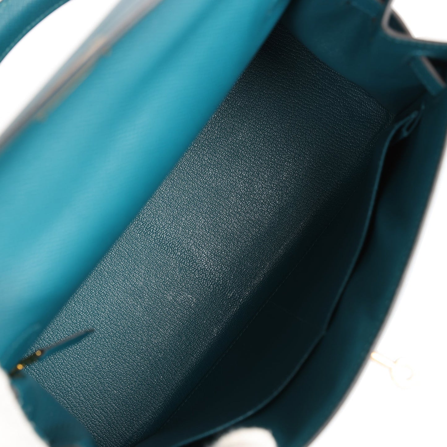 Luxury Hermes Kelly Sellier 28 Vert Bosphore Epsom Gold Hardware