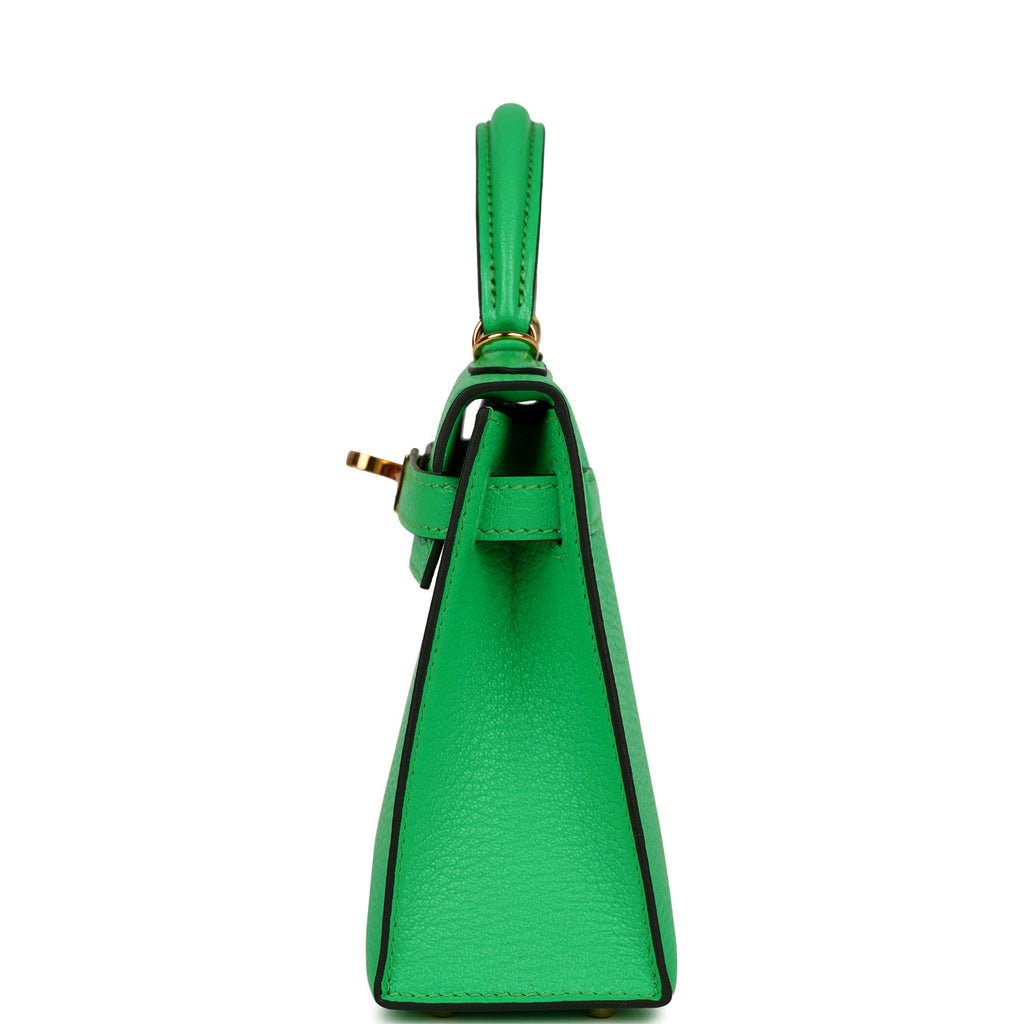 Luxury Hermes Kelly Sellier 20 Vert Comics Chevre Gold Hardware