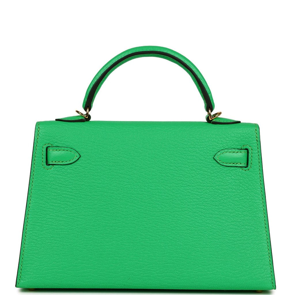 Luxury Hermes Kelly Sellier 20 Vert Comics Chevre Gold Hardware