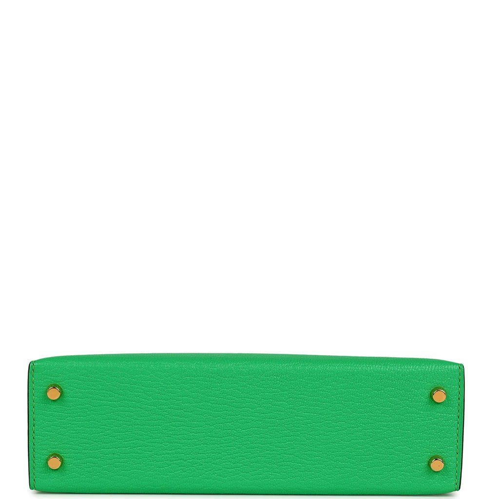 Luxury Hermes Kelly Sellier 20 Vert Comics Chevre Gold Hardware