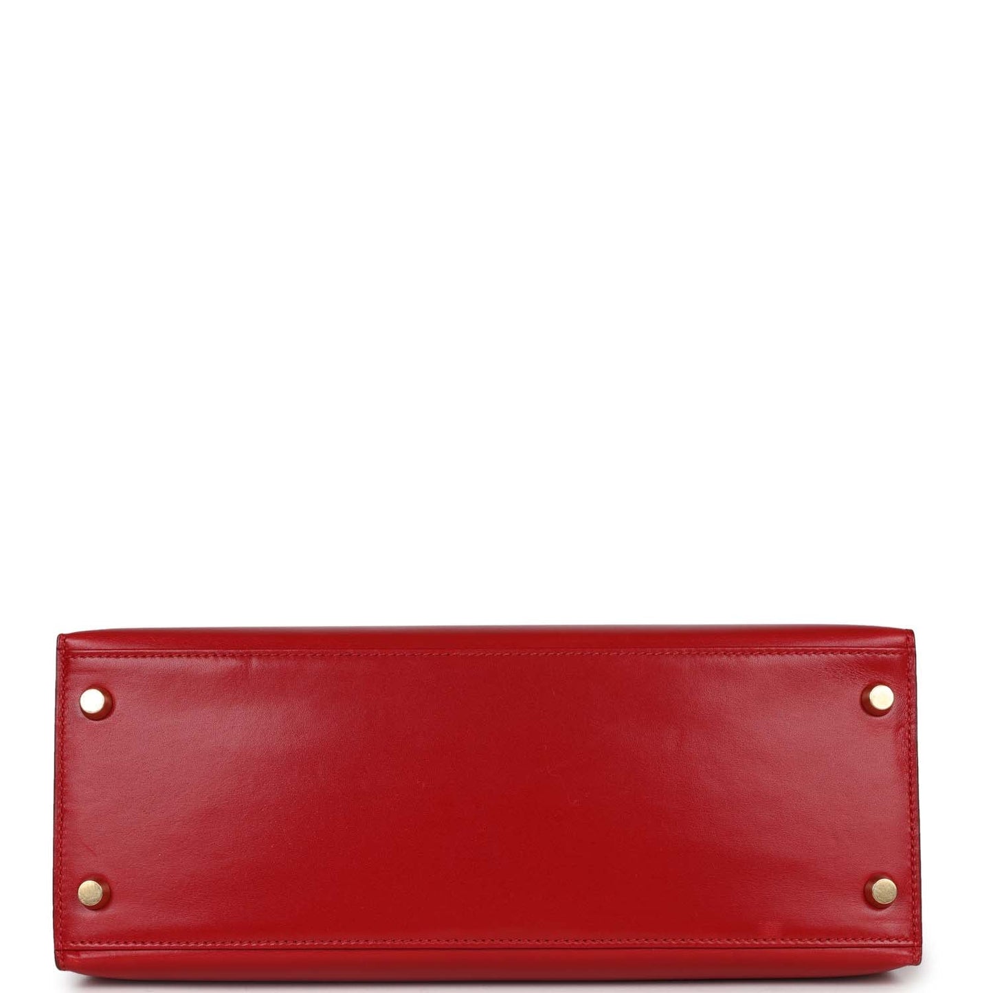Vintage Luxury Hermes Kelly Sellier 28 Rouge Vif Box Gold Hardware