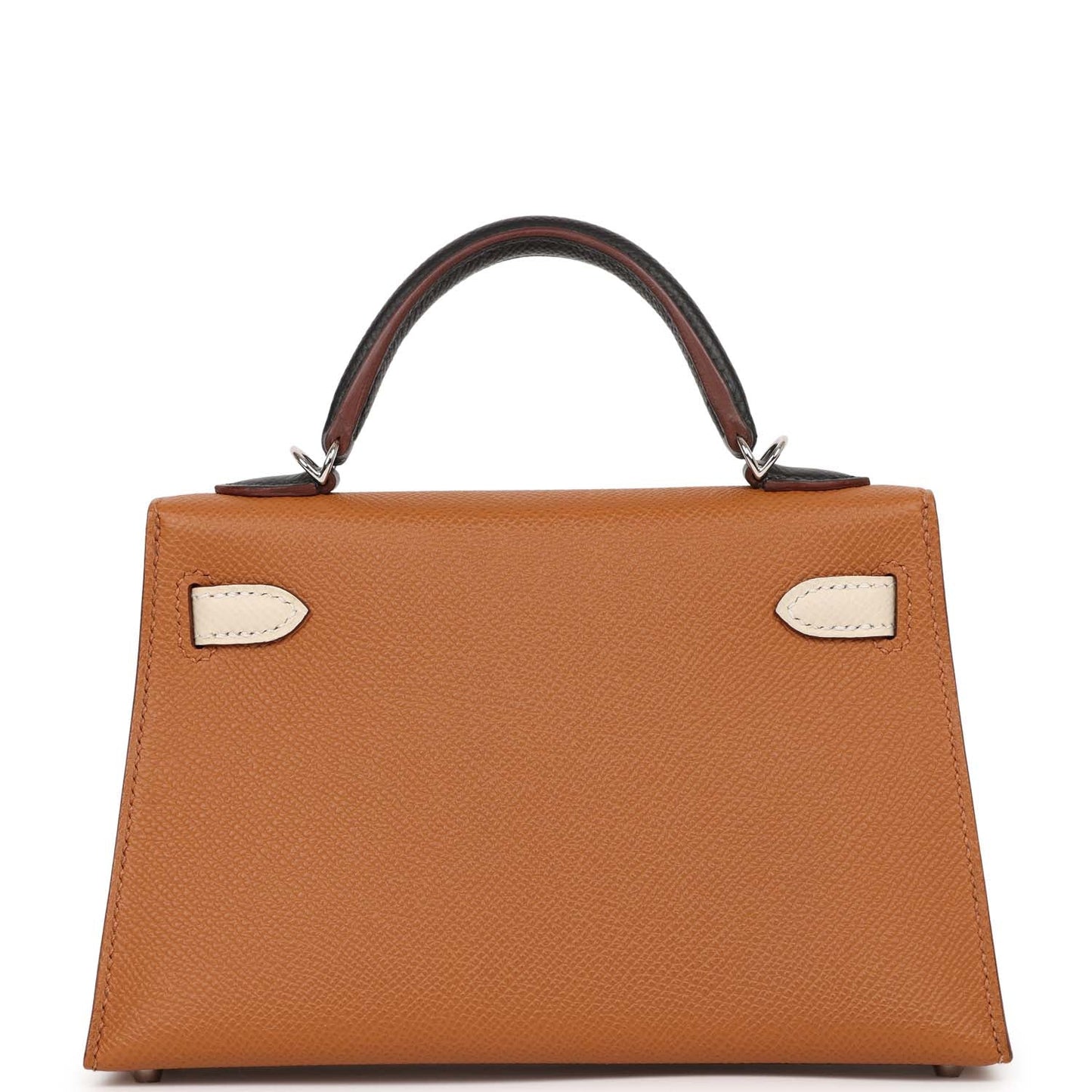 Luxury Hermes Kelly Sellier 20 Tri-color Gold, Black and Nata Epsom Palladium Hardware
