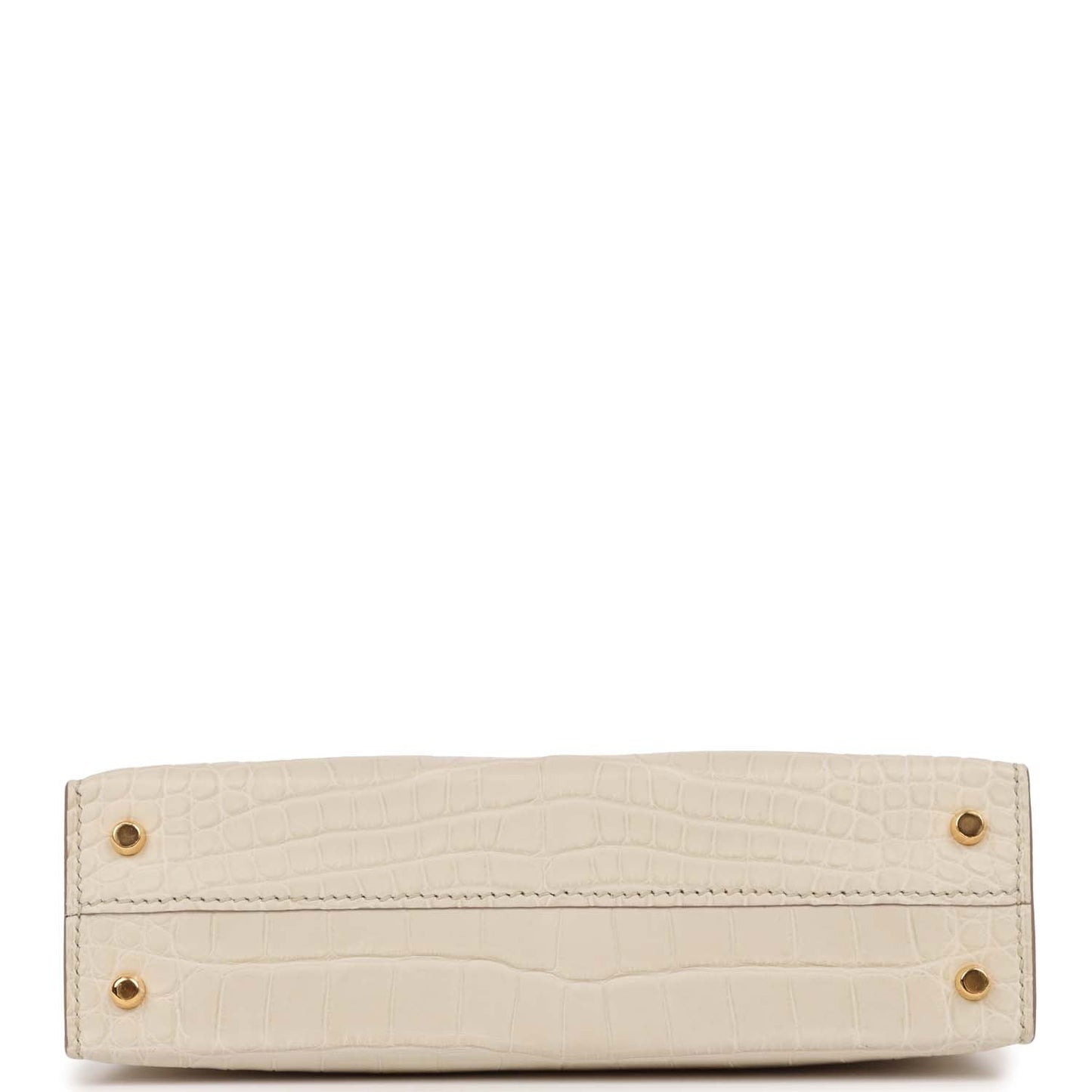 Luxury Hermes Kelly Sellier 20 Beton Mate Alligator Gold Hardware