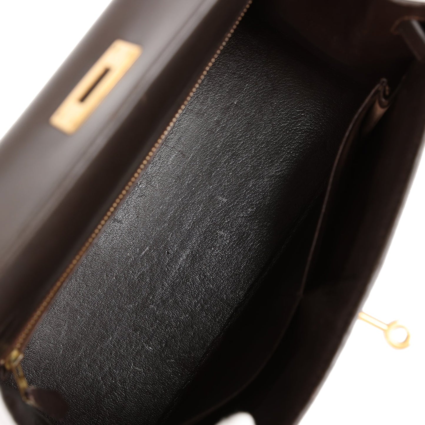 Vintage Luxury Hermes Kelly Sellier 28 Chocolate Box Gold Hardware