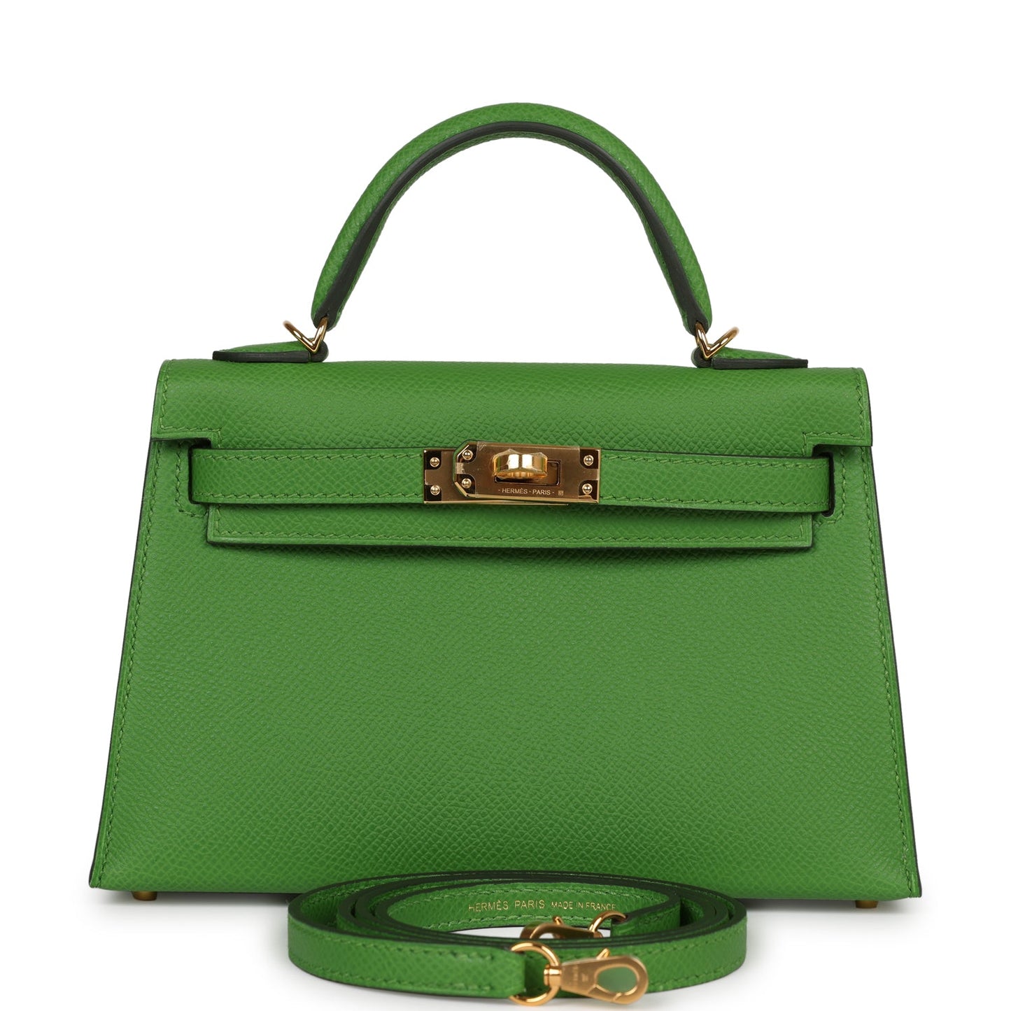 Luxury Hermes Kelly Sellier 20 Vert Yucca Epsom Gold Hardware