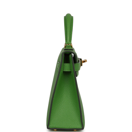 Luxury Hermes Kelly Sellier 20 Vert Yucca Epsom Gold Hardware
