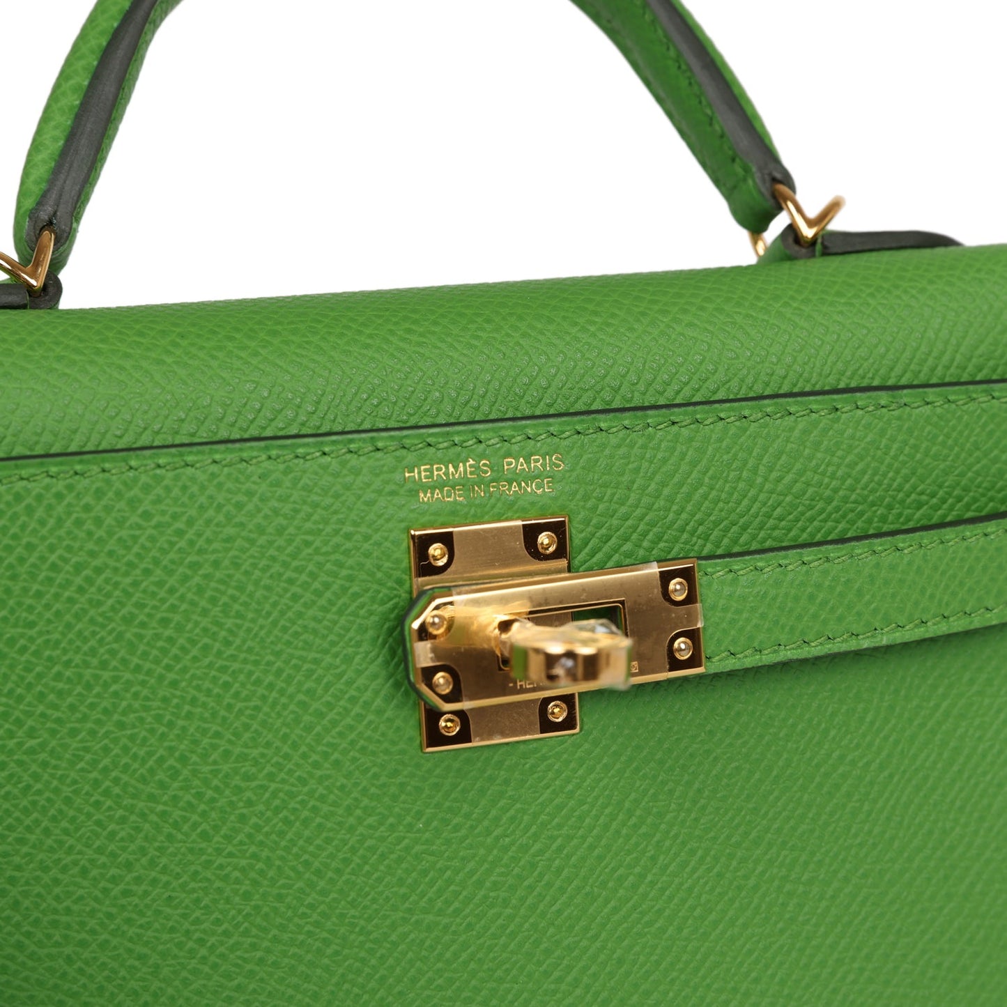 Luxury Hermes Kelly Sellier 20 Vert Yucca Epsom Gold Hardware
