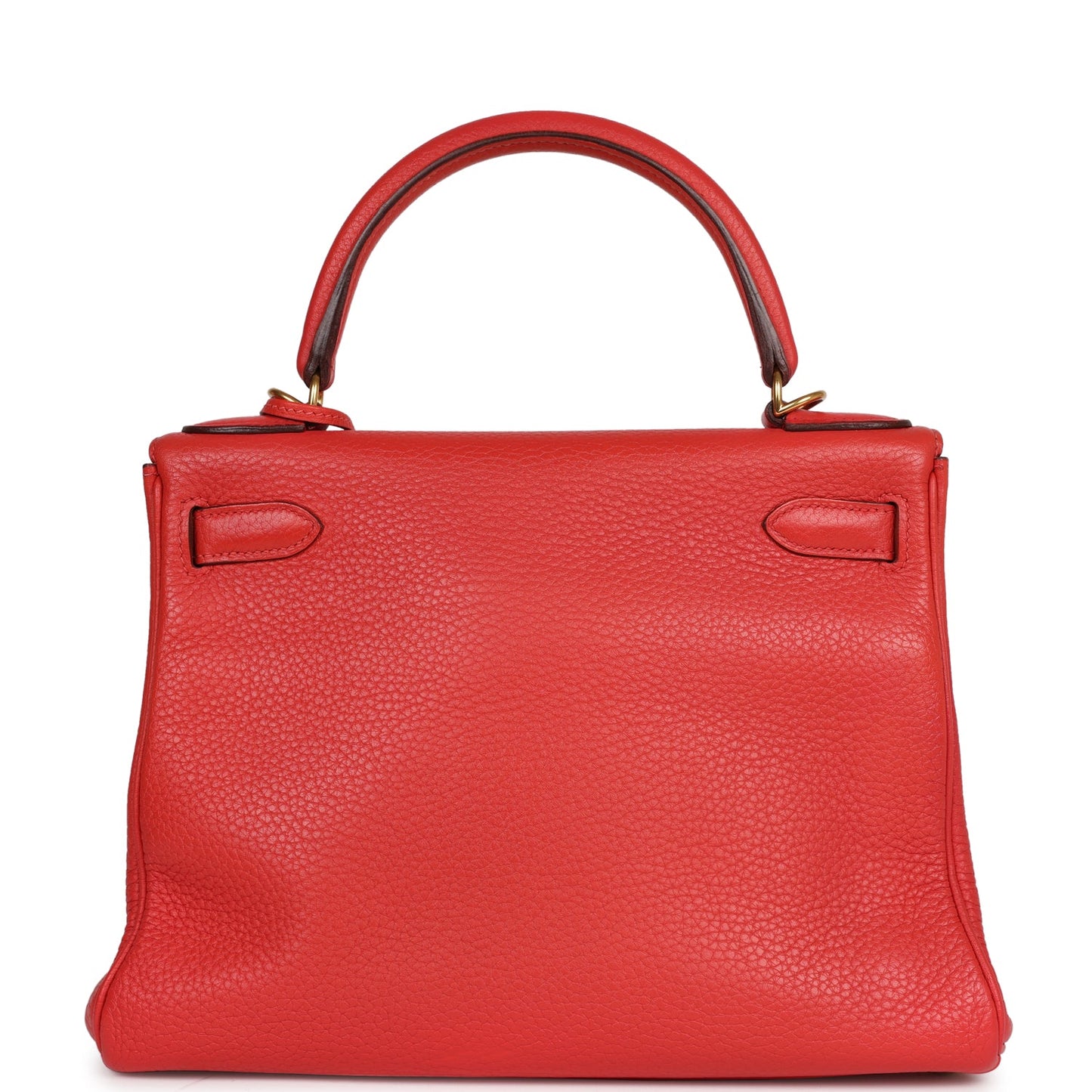 Top Quality Luxury Hermes Kelly Retourne 28 Rouge Pivoine Togo Gold Hardware