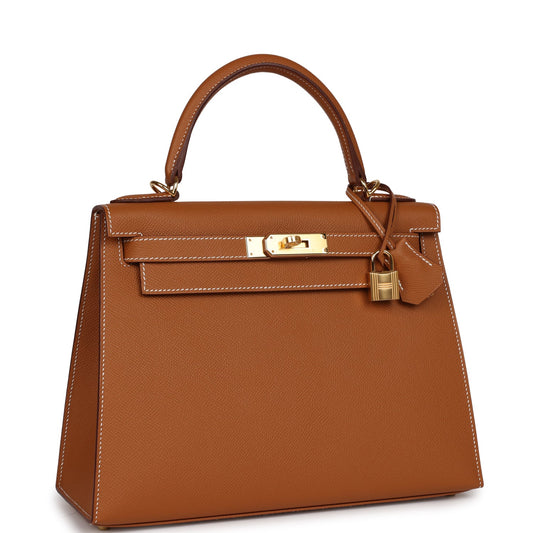 Luxury Hermes Kelly Sellier 28 Gold Epsom Gold Hardware