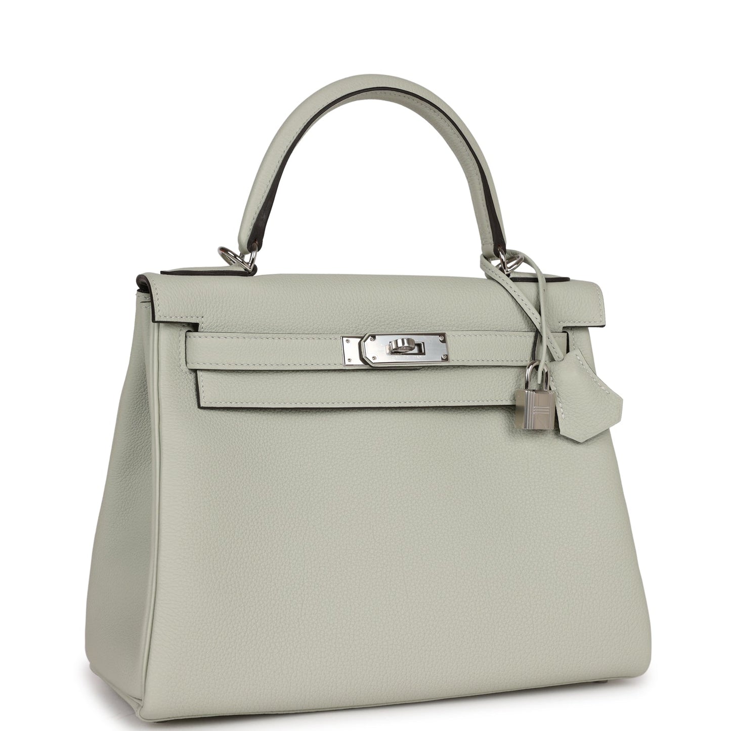 Luxury Hermes Kelly Retourne 28 Gris Neve Togo Palladium Hardware