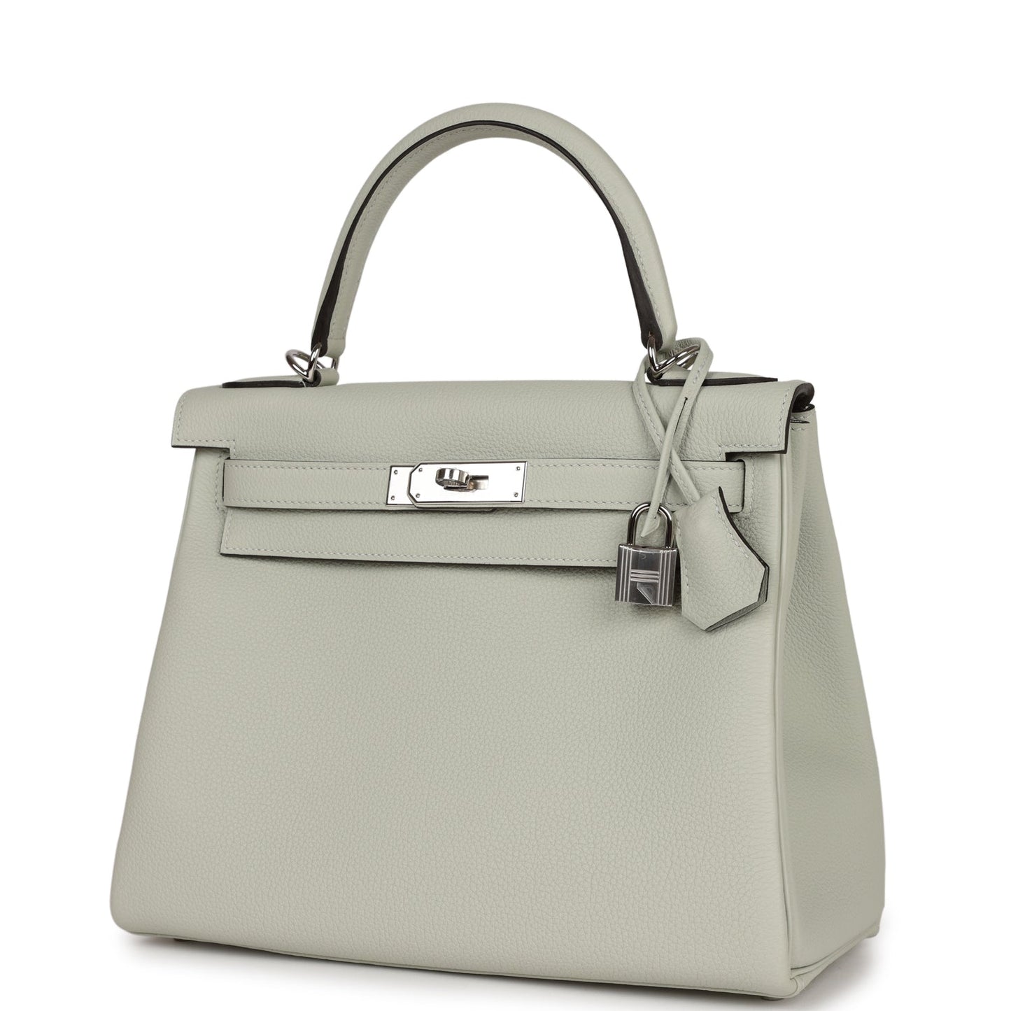 Luxury Hermes Kelly Retourne 28 Gris Neve Togo Palladium Hardware