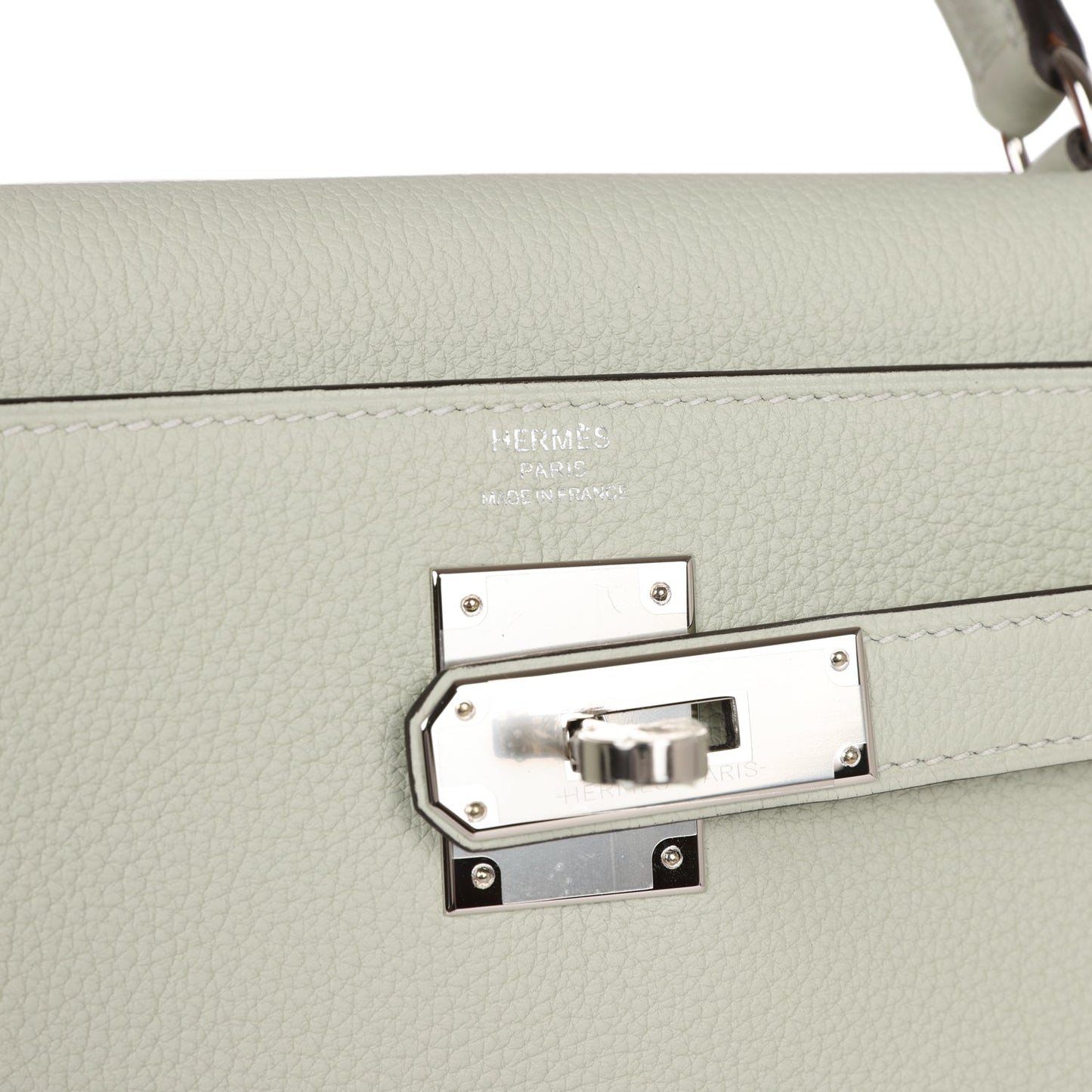 Luxury Hermes Kelly Retourne 28 Gris Neve Togo Palladium Hardware
