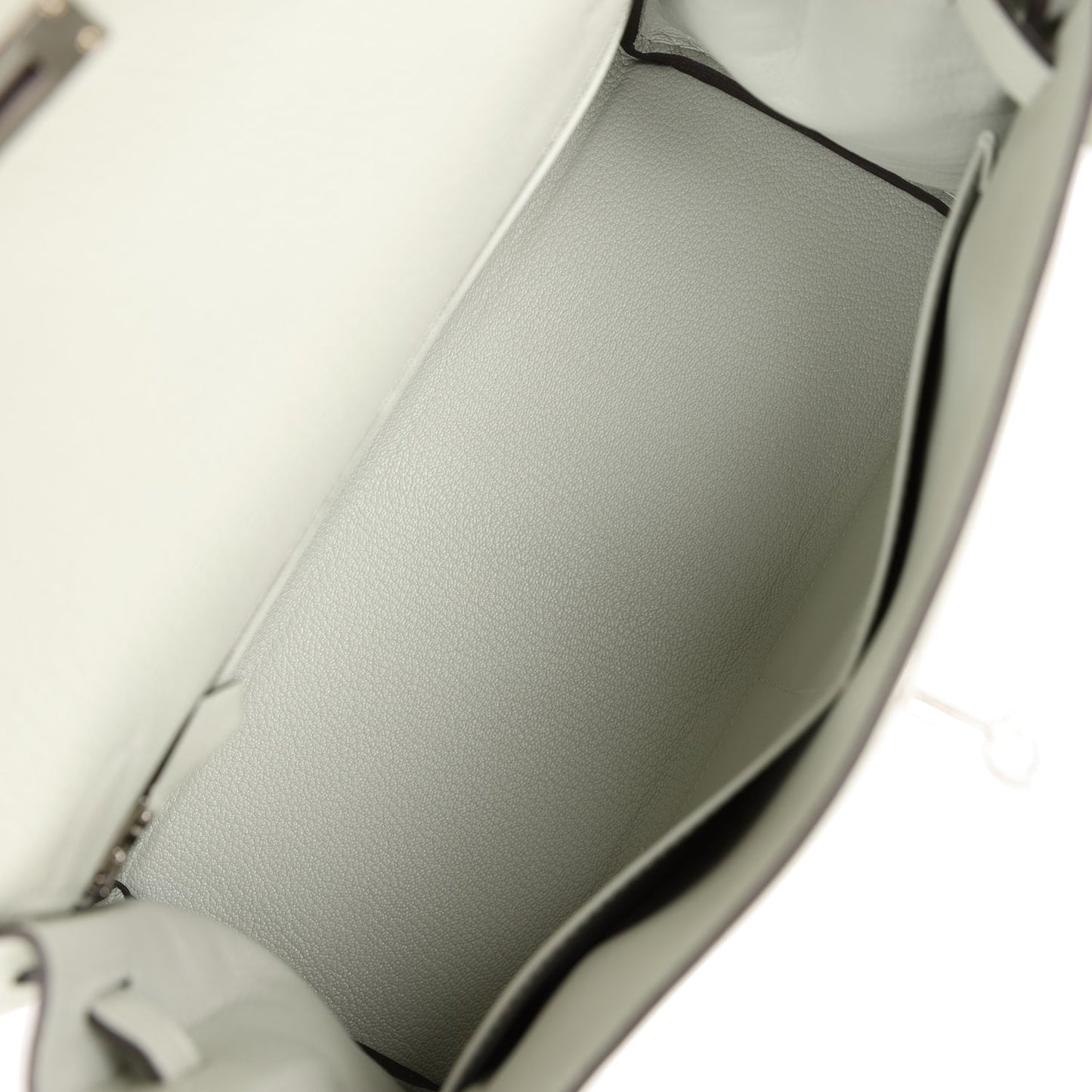 Luxury Hermes Kelly Retourne 28 Gris Neve Togo Palladium Hardware