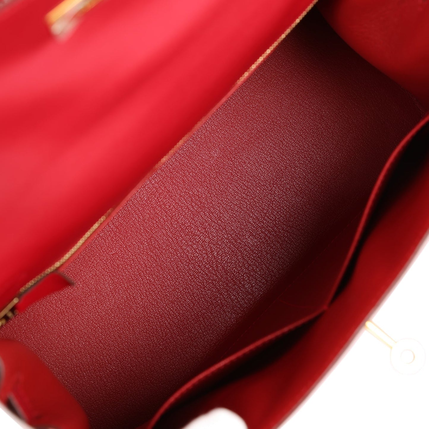 Top Quality Luxury Hermes Kelly Sellier 28 Rouge Vif Tadelakt Gold Hardware