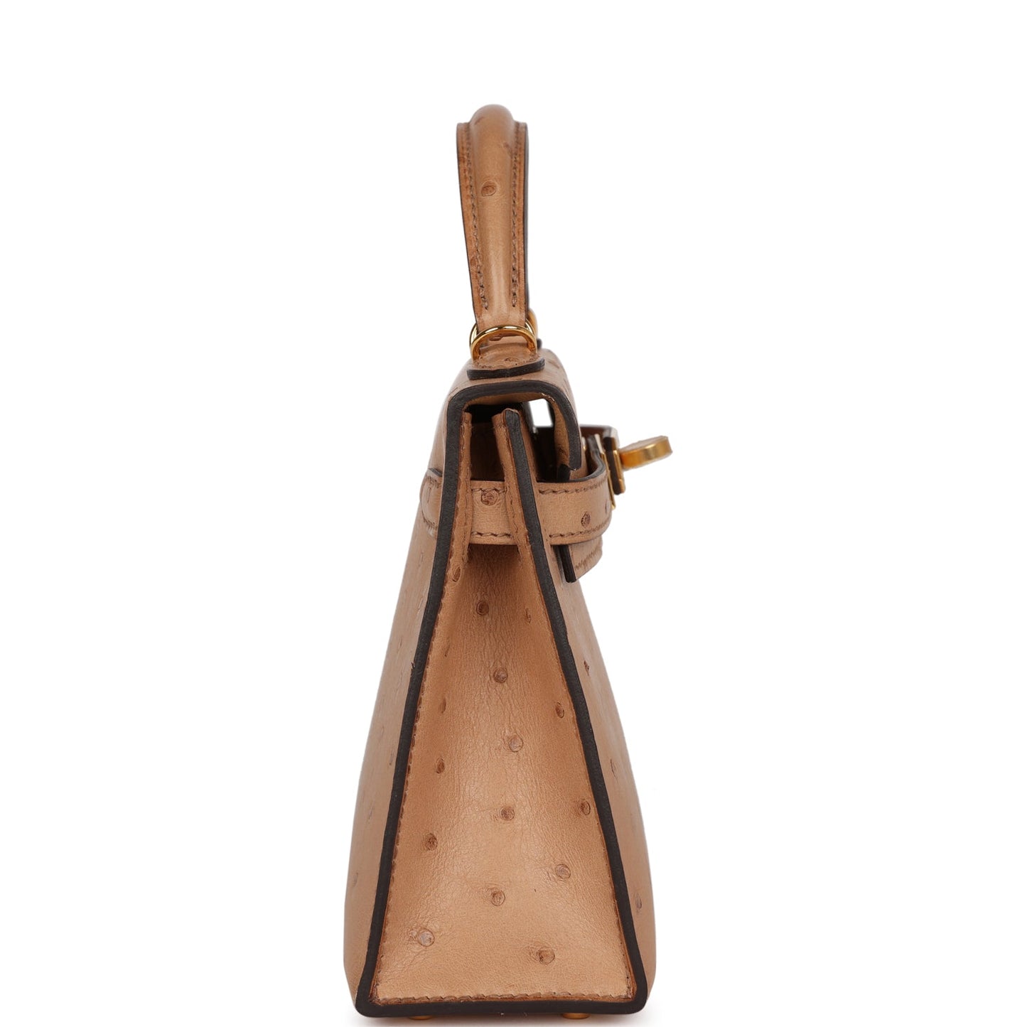 Luxury Hermes Kelly Sellier 20 Chai Ostrich Gold Hardware