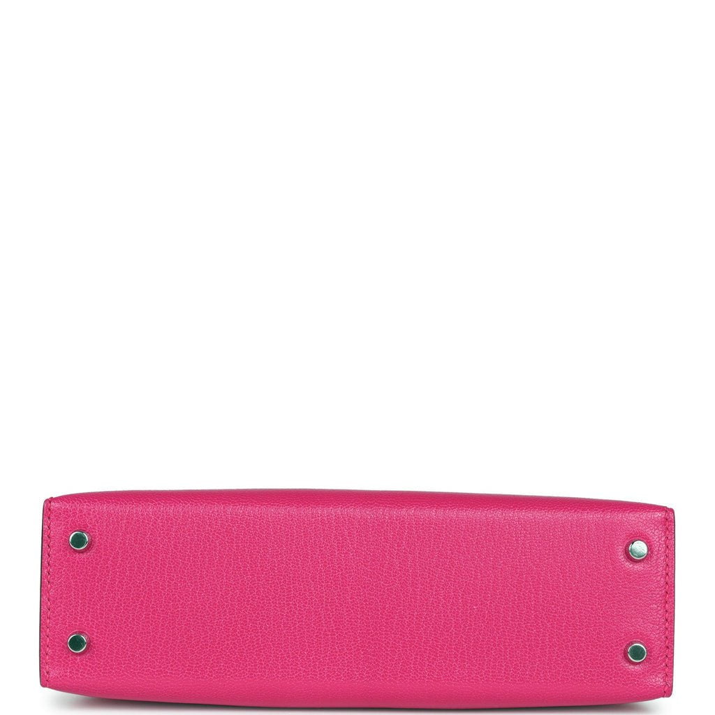 Luxury Hermes Kelly 20 Rose Extreme Chevre Chamkila Palladium Hardware
