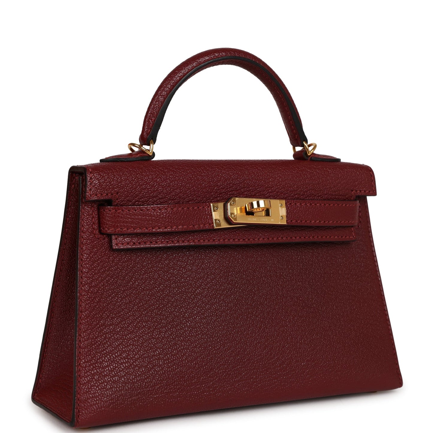 Top Quality Luxury Hermes Kelly 20 Rouge Grenat Chevre Gold Hardware