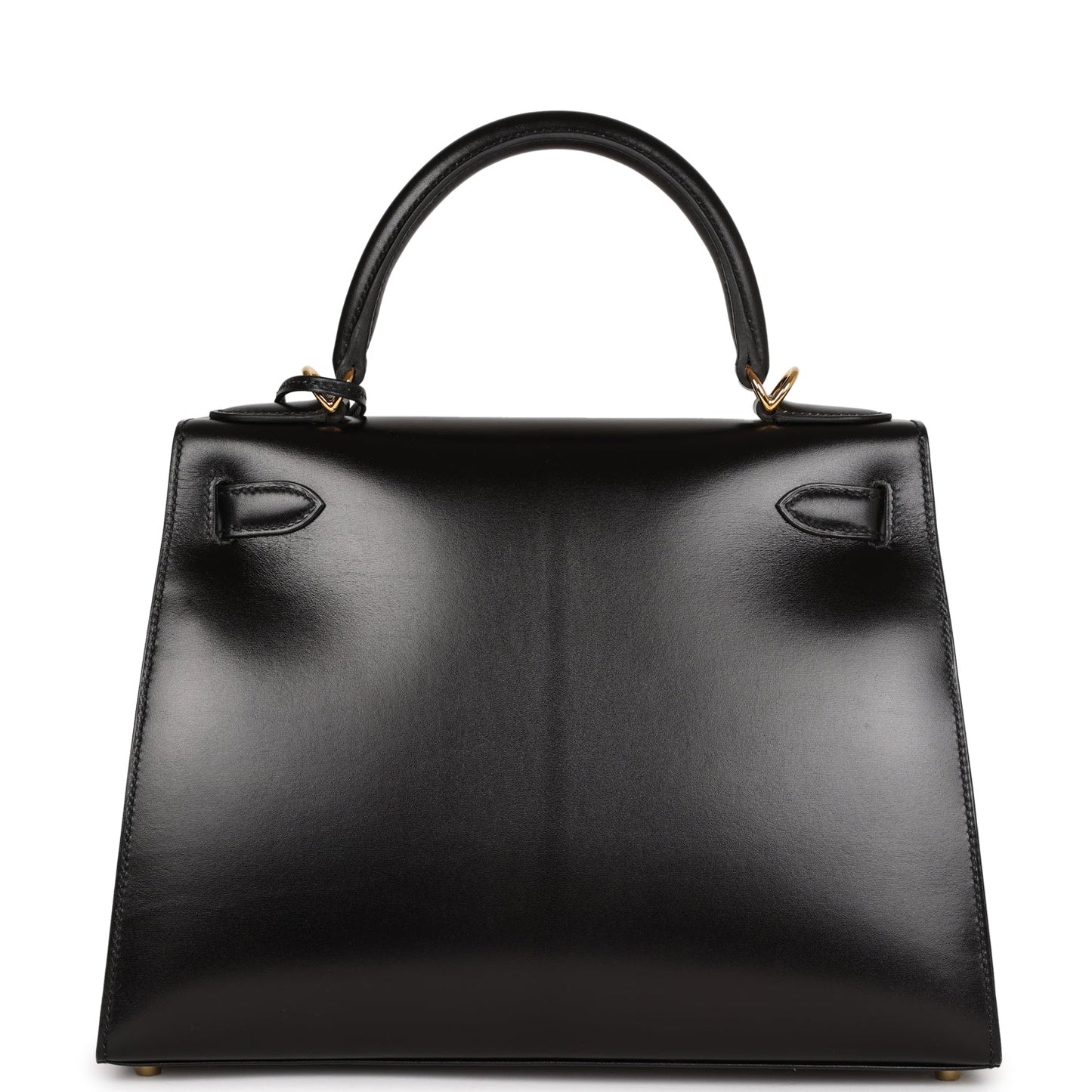 Luxury Hermes Kelly Sellier 28 Black Box Gold Hardware