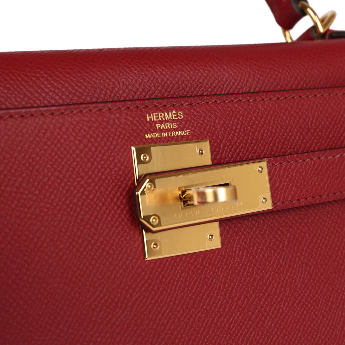 Luxury Hermes Kelly Sellier 28 Rouge Grenat Epsom Gold Hardware