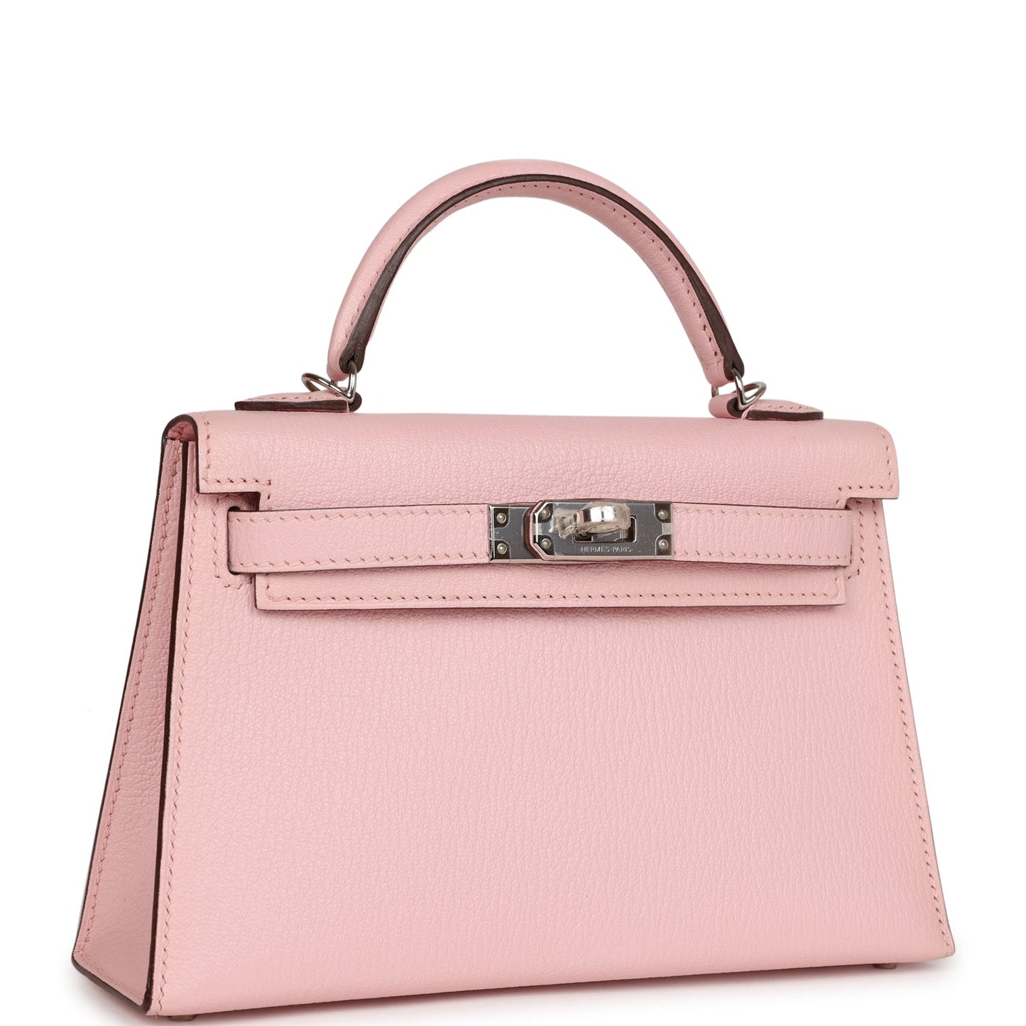 Luxury Hermes Kelly Sellier 20 Rose Sakura Chevre Palladium Hardware