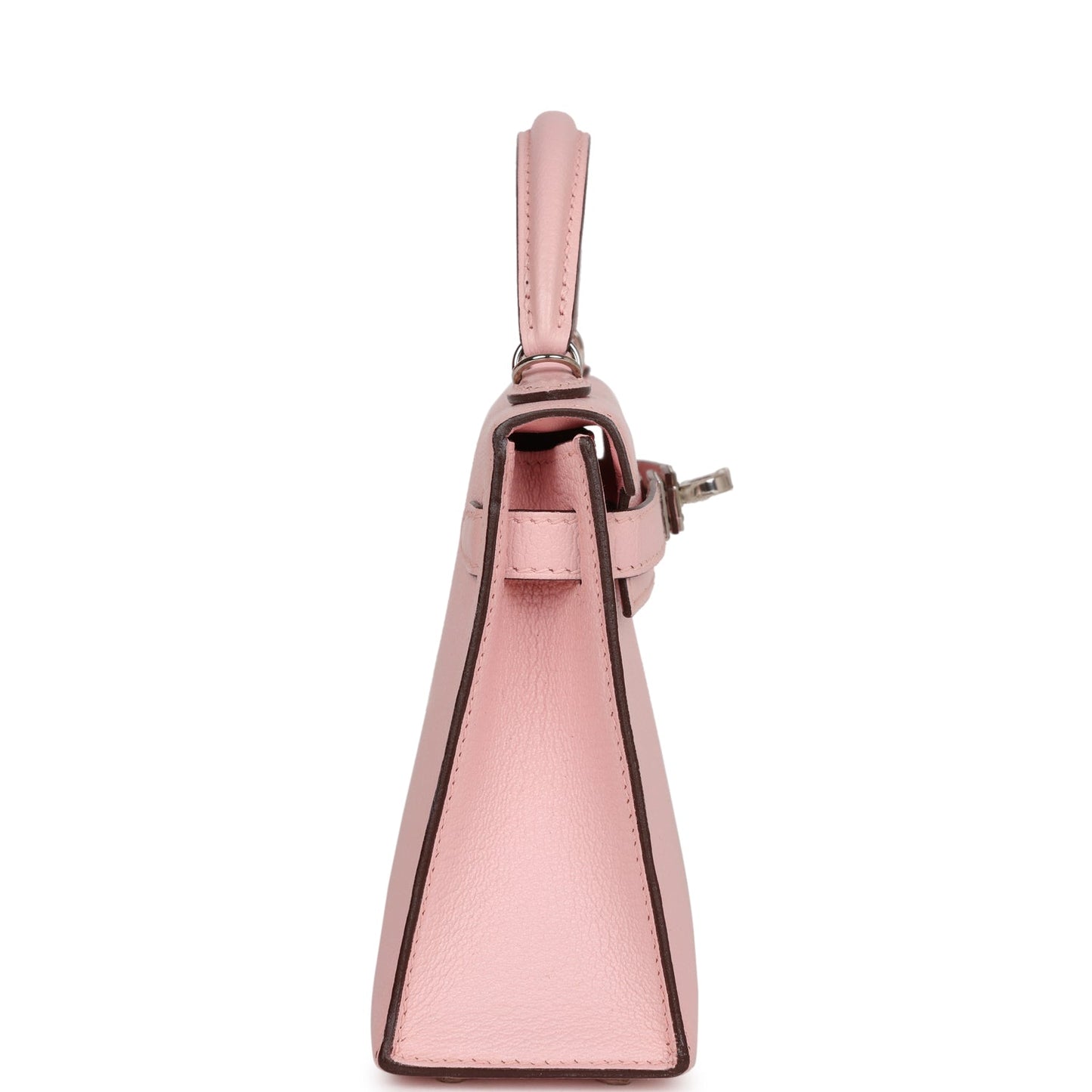 Luxury Hermes Kelly Sellier 20 Rose Sakura Chevre Palladium Hardware