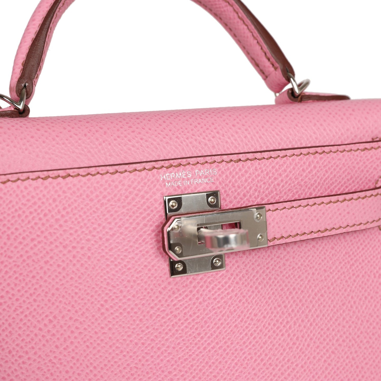 Luxury Hermes Kelly Sellier 20 Bubblegum Epsom Palladium Hardware