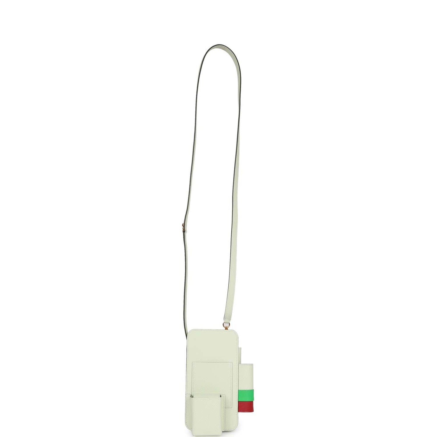 Luxury Hermes Luxury HermesWay Telephone Crossbody Vert Fizz, Vert Comics and Rubis Epsom Gold Hardware