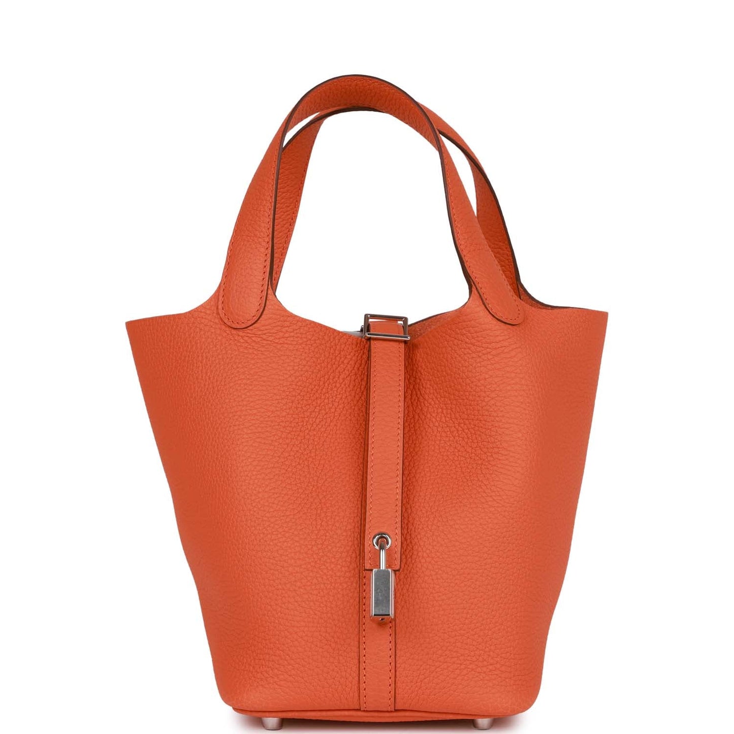 Luxury Hermes Picotin Lock 18 Orange Clemence Palladium Hardware