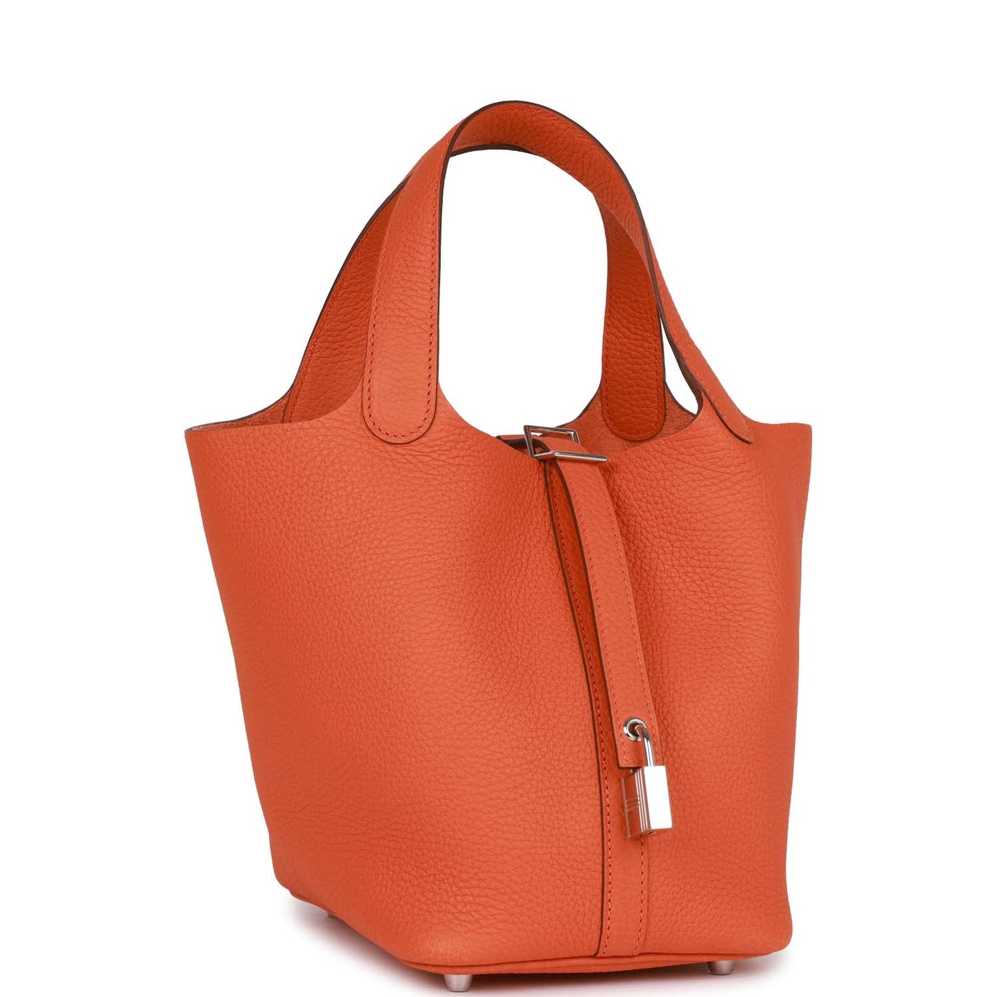 Luxury Hermes Picotin Lock 18 Orange Clemence Palladium Hardware