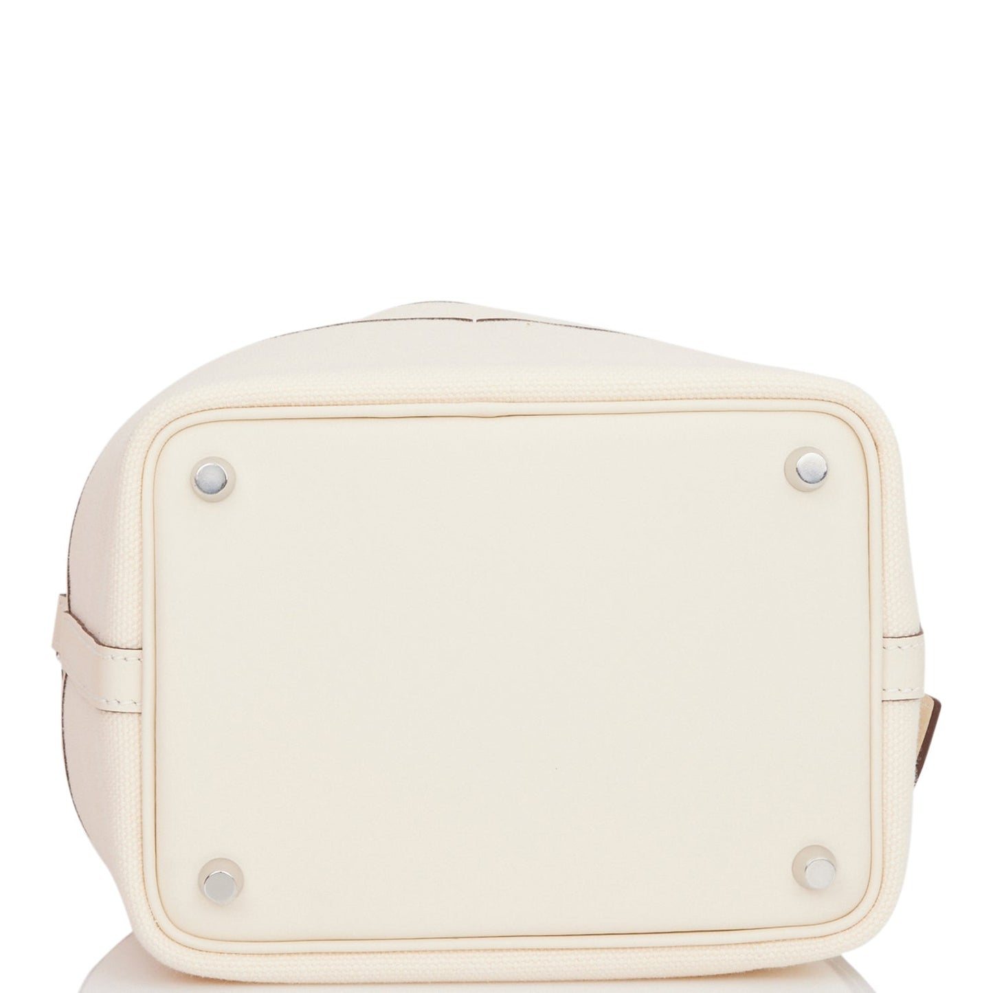 Luxury Hermes Picotin Cargo 18 Nata Swift and Toile Canvas Palladium Hardware