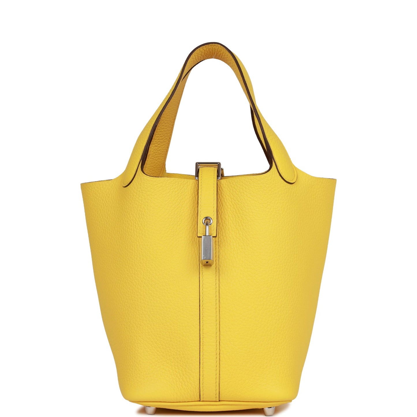 Luxury Hermes Picotin Lock 18 Jaune de Naples Clemence Palladium Hardware