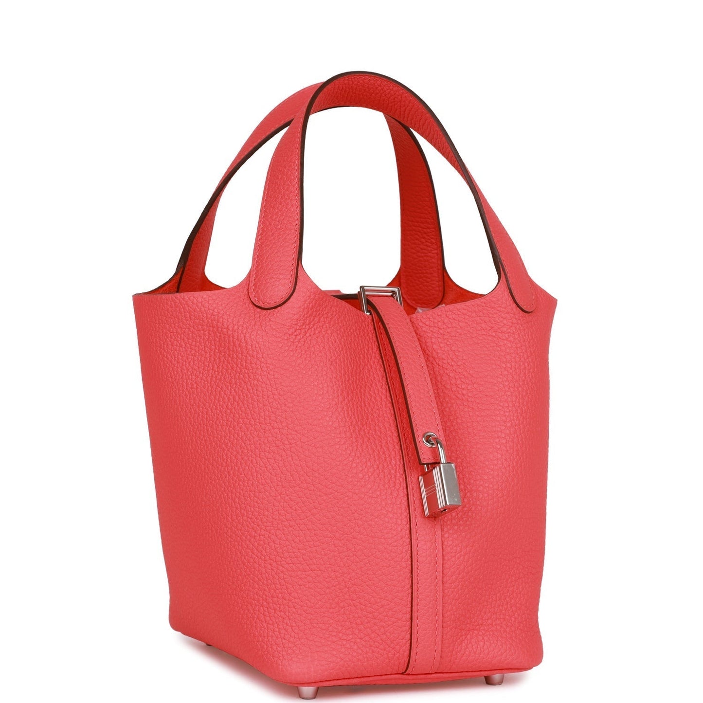 Luxury Hermes Picotin Lock 18 Rose Texas Clemence Palladium Hardware