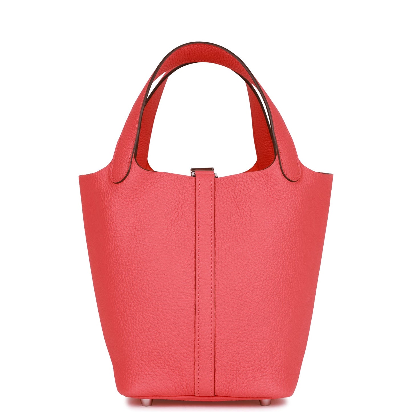 Luxury Hermes Picotin Lock 18 Rose Texas Clemence Palladium Hardware
