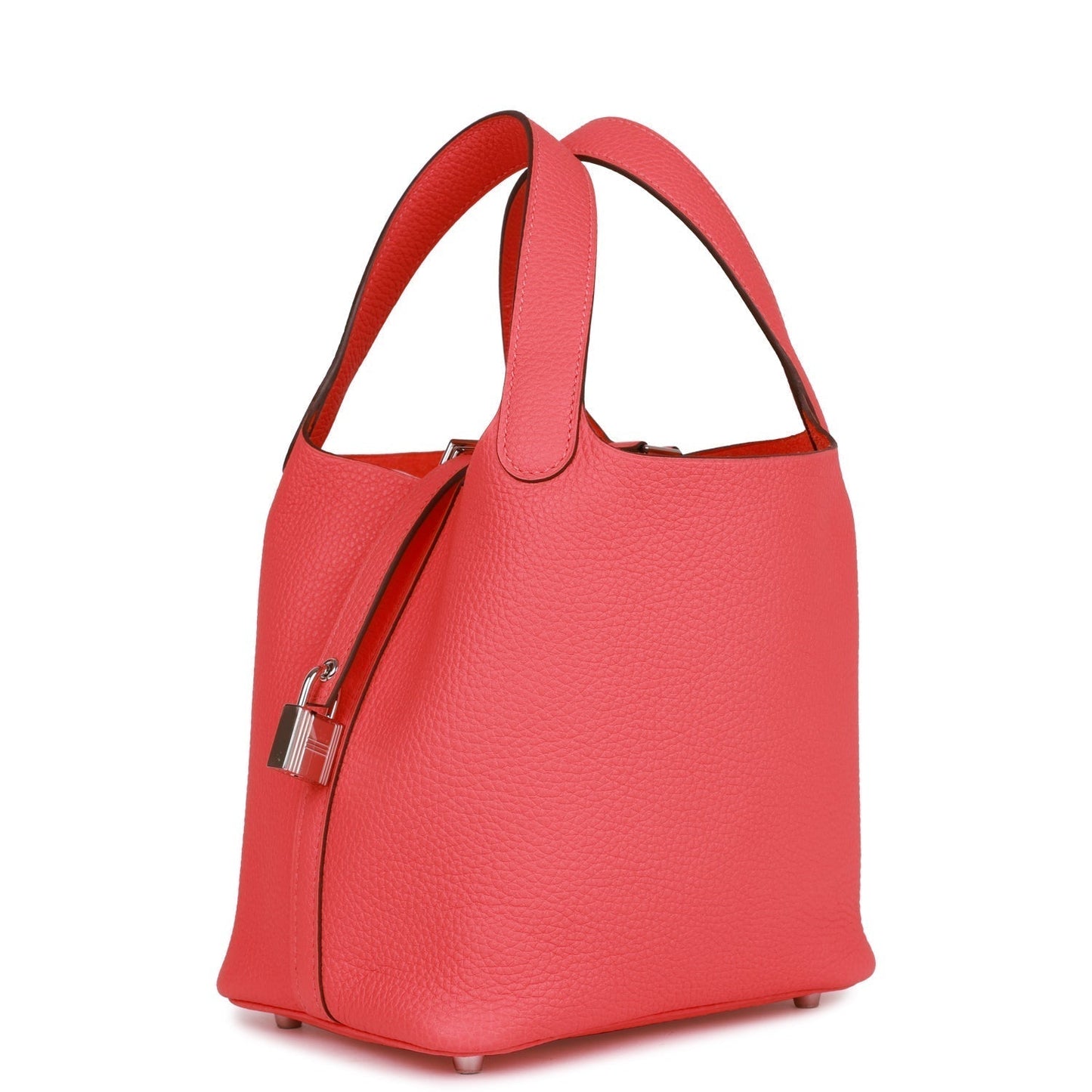 Luxury Hermes Picotin Lock 18 Rose Texas Clemence Palladium Hardware