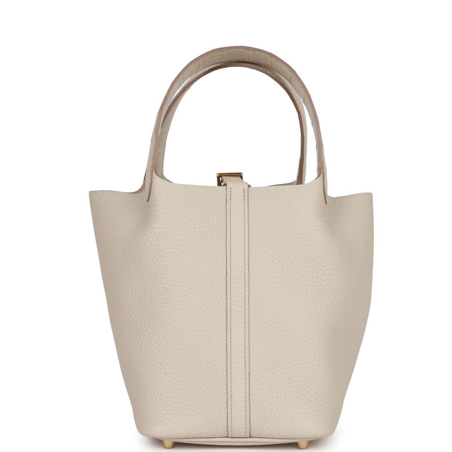 Luxury Hermes Picotin Lock 18 Beton Matte Alligator and Clemence Touch Gold Hardware